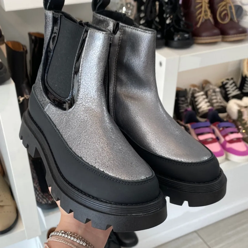 Manuela De Juan Manuela Pewter Rubber Toe Bootie Clearance