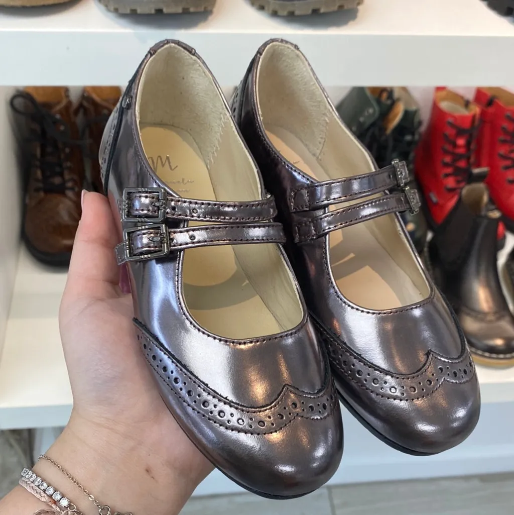 Manuela De Juan Manuela Pewter Wingtip Mary Jane New