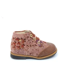 Manuela De Juan Manuela Pink Floral Wingtip Baby Bootie Clearance