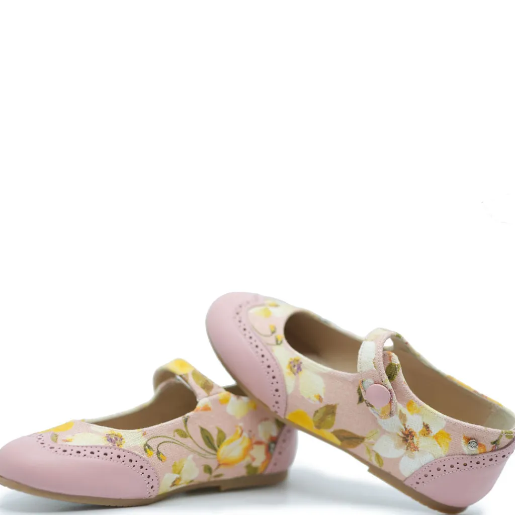 Manuela De Juan Manuela Pink Floral Wingtip Mary Jane Discount