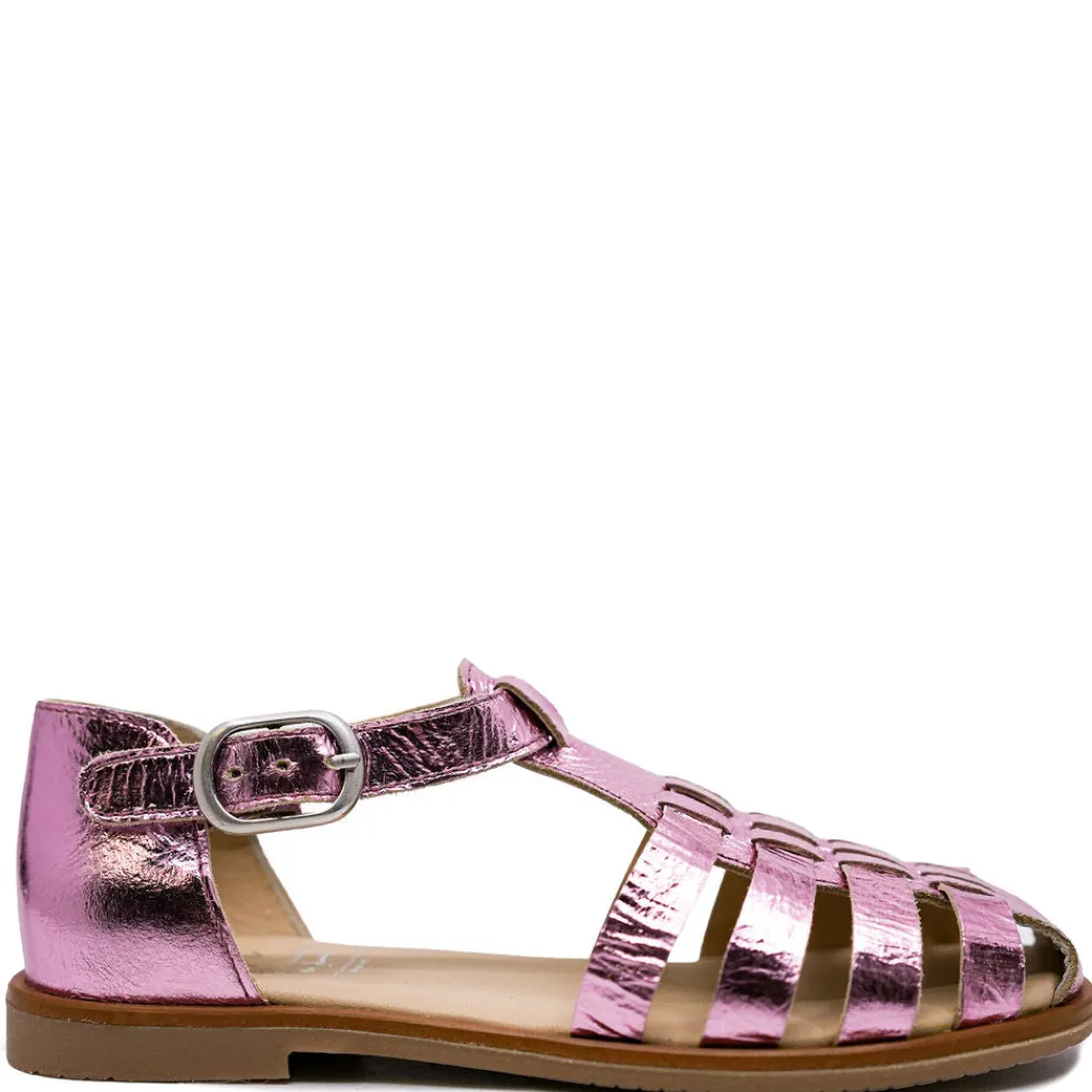 Manuela De Juan Manuela Pink Metallic Gladiator Sandal Fashion