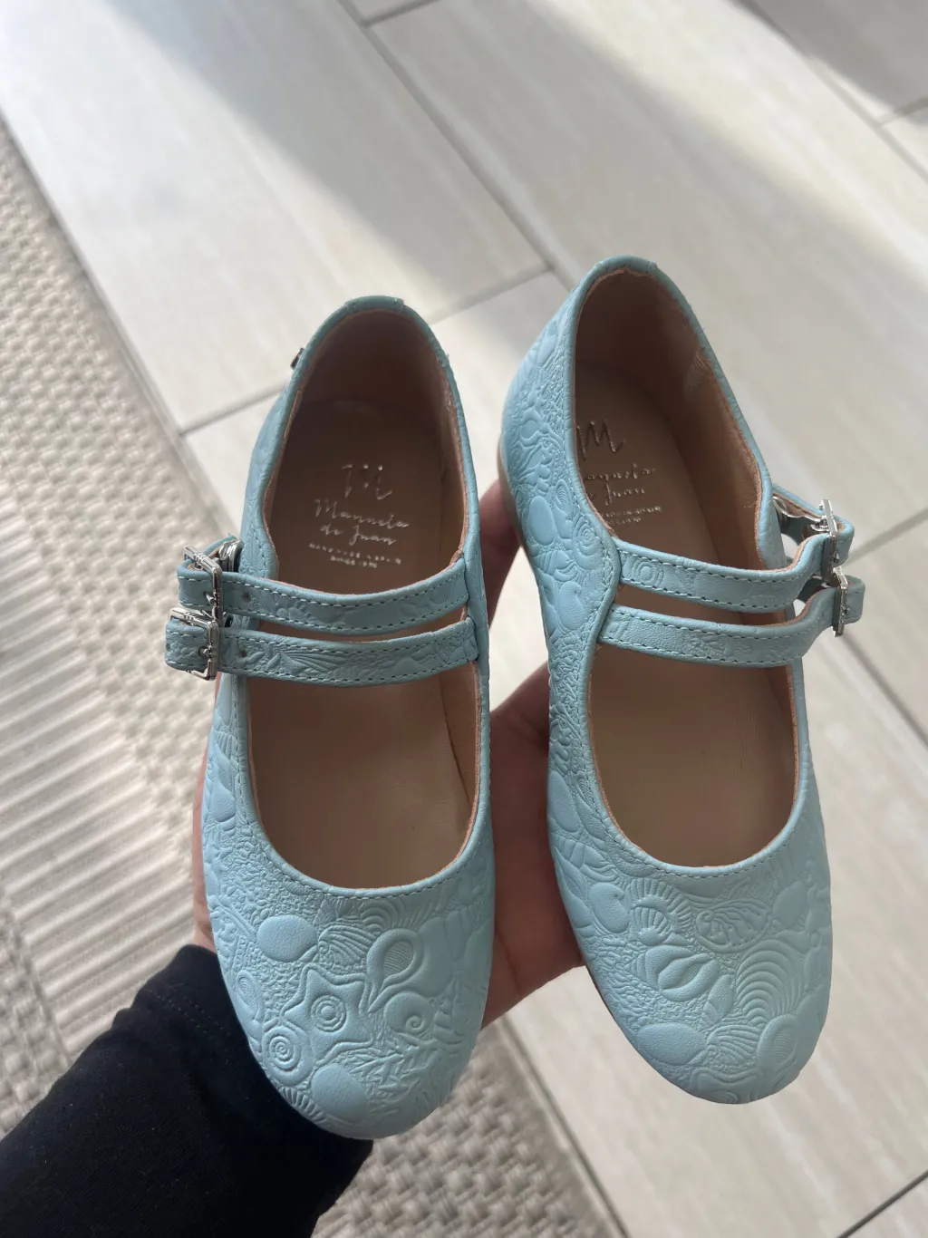 Manuela De Juan Manuela Sky Blue Double Strap Mary Jane Fashion