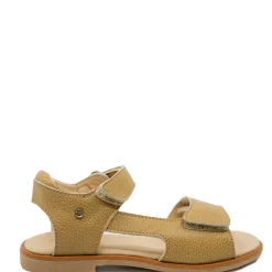 Manuela De Juan Manuela Taupe Pebbled Velcro Sandal Discount