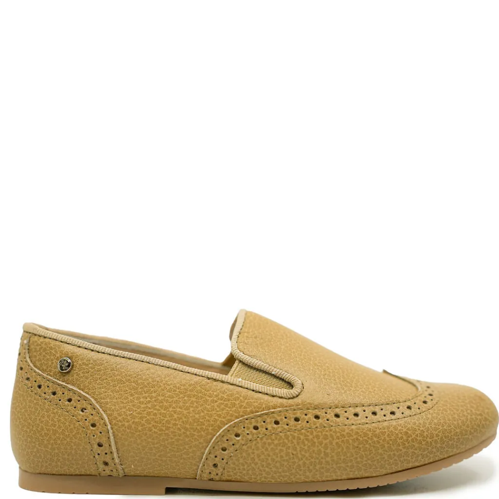 Manuela De Juan Manuela Taupe Pebbled Wingtip Smoking Loafer Online