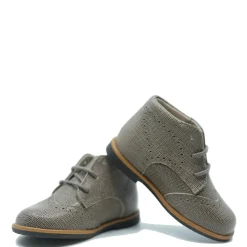 Manuela De Juan Manuela Taupe Textured Wingtip Baby Bootie Best