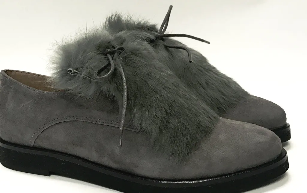 Marian Gray Suede Fur Oxford Clearance