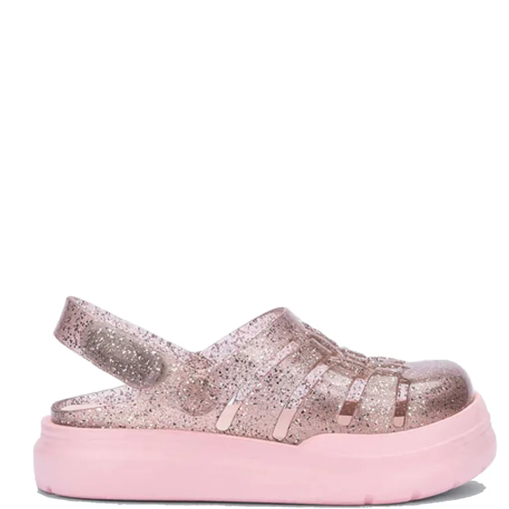 Melissa Mini Pink Glitter Gladiator Strap Sandal Outlet