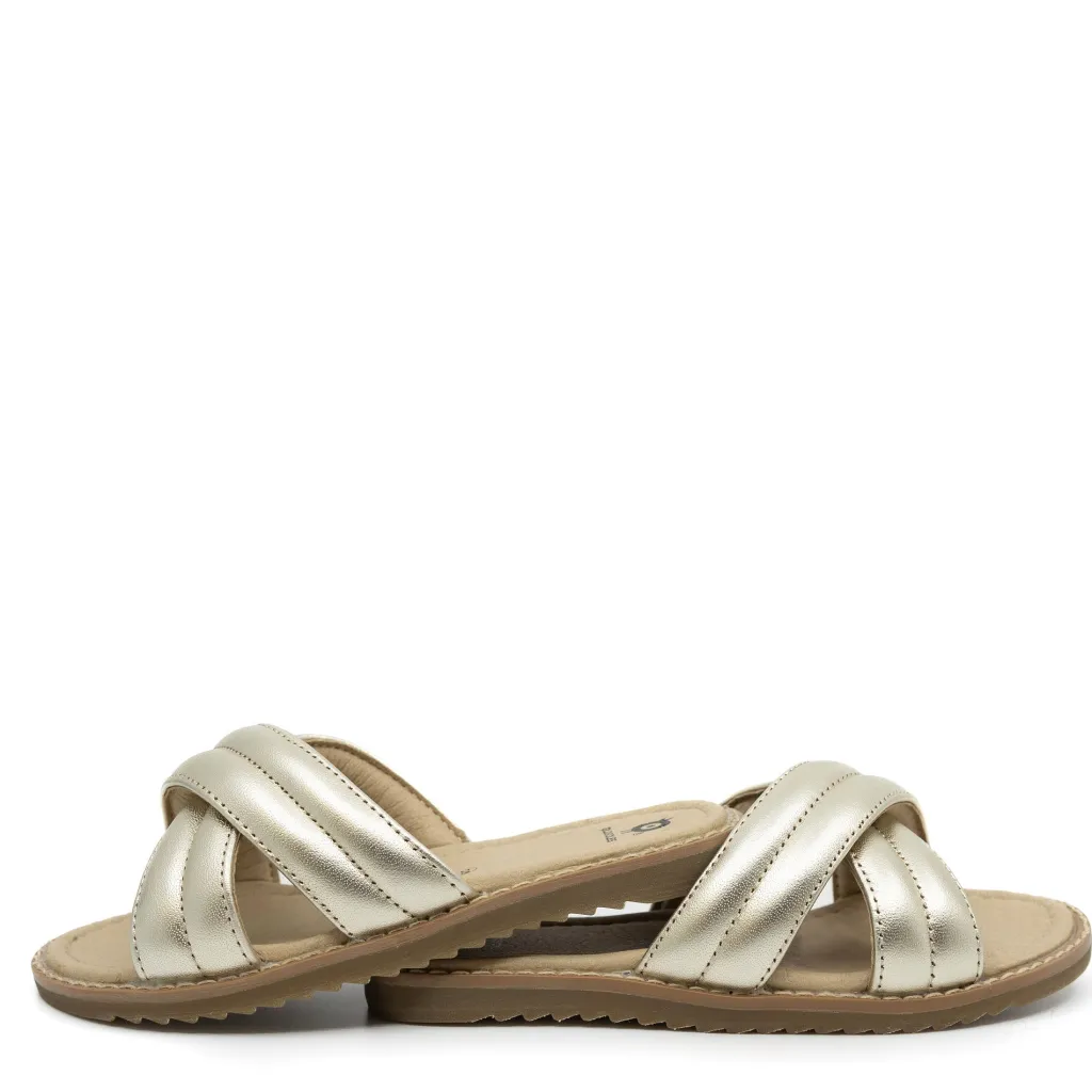 Old Soles Gold Criss Cross Slides Online