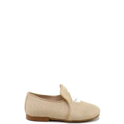 Papanatas Beige Linen Embroidered Smoking Loafer Best