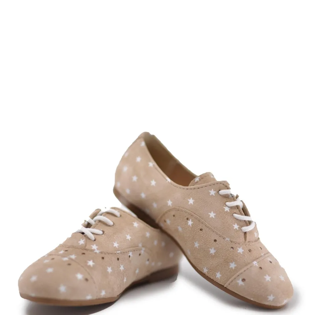 Papanatas Beige Star Lace Up Oxford Hot