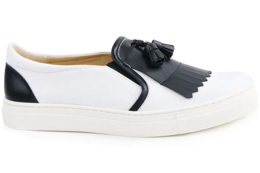 Papanatas Black and White Tassel Sneaker Discount