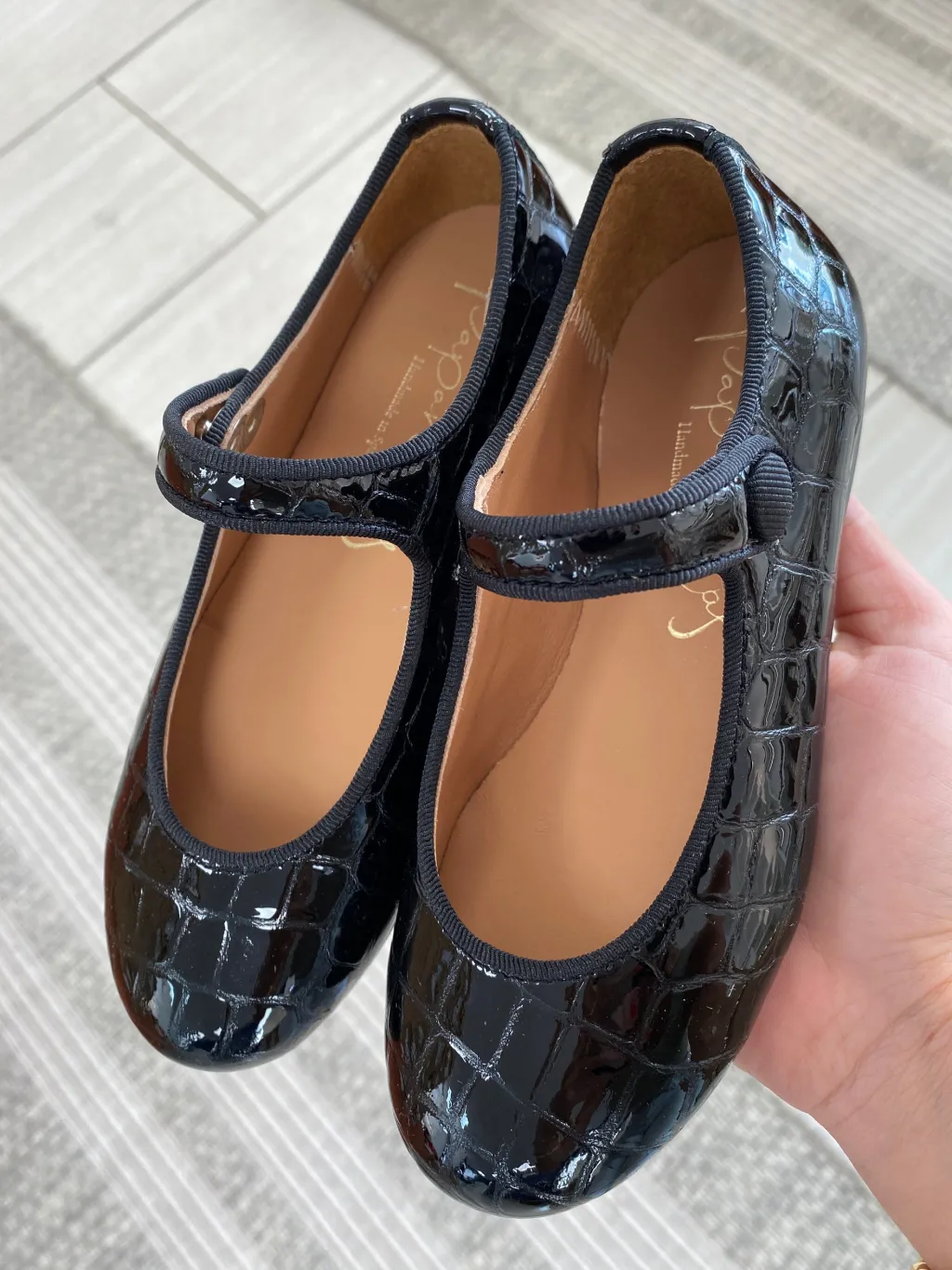 Papanatas Black Croc Mary Jane Hot