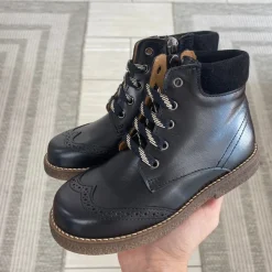 Papanatas Black Wingtip Zipper Bootie Online