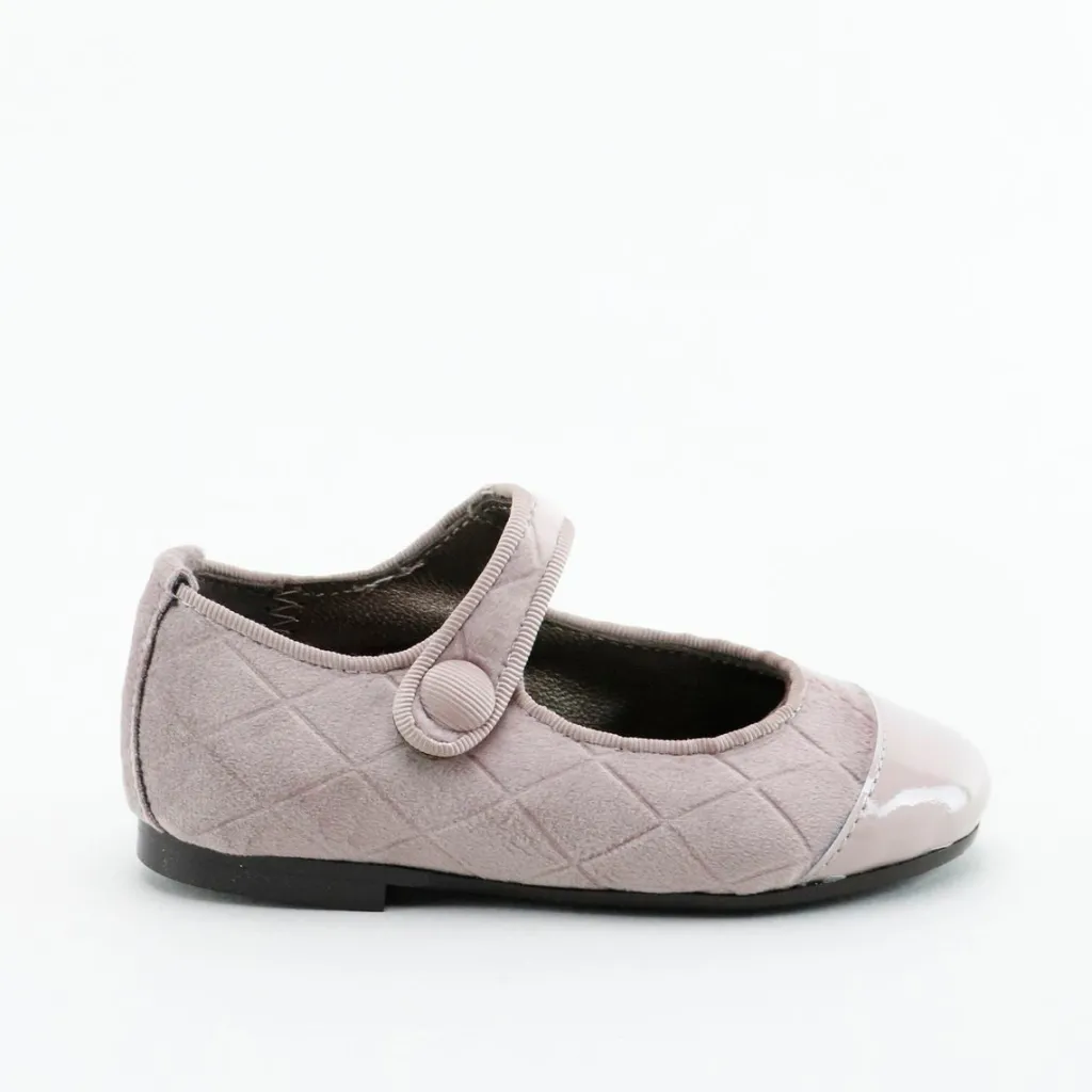 Papanatas Blush Velvet Quilted Captoe Mary Jane Online