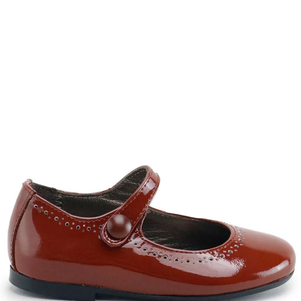 Papanatas Brick Patent Perforated Mary Jane New