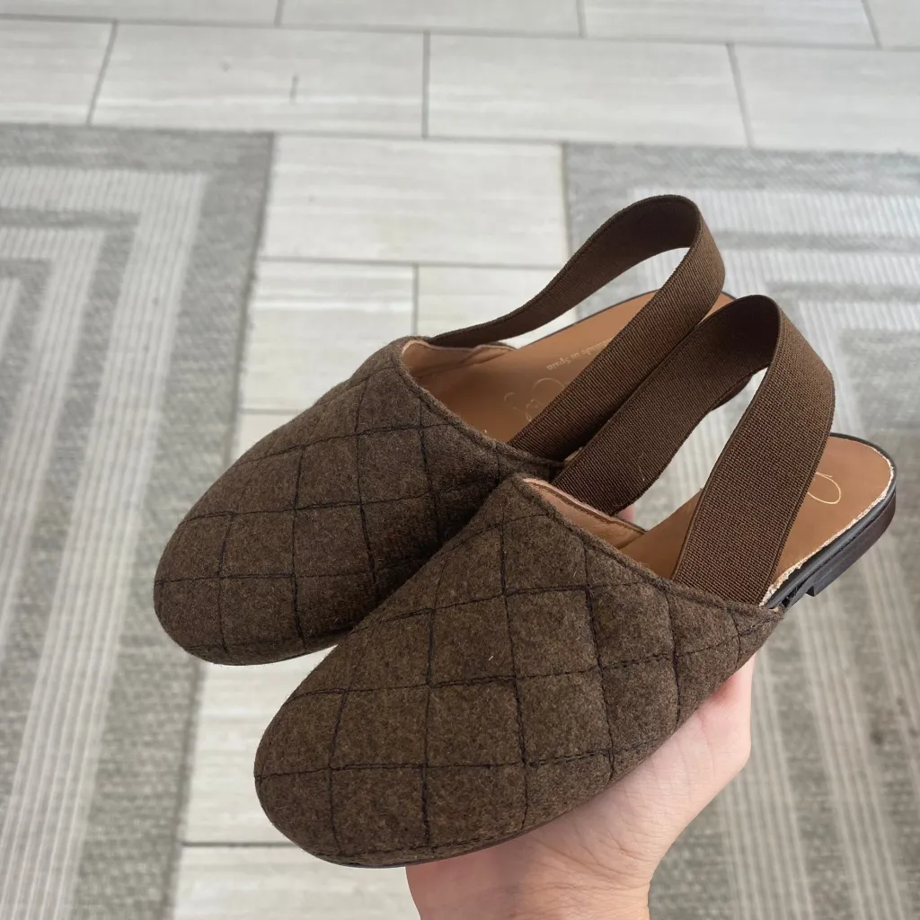 Papanatas Brown Wool Quilted Mule Discount