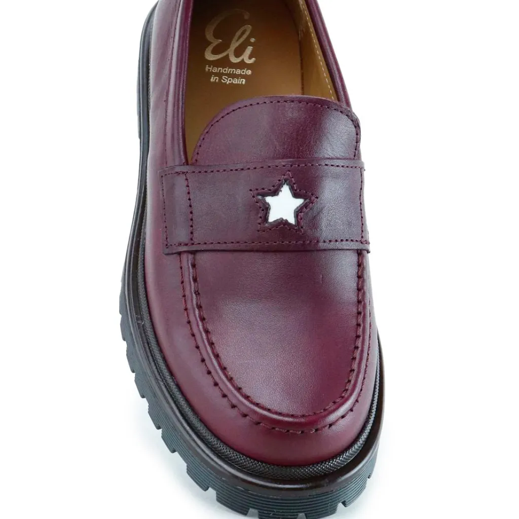 Papanatas Burgundy Star Chunky Loafer New