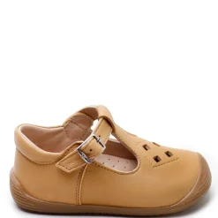 Papanatas Camel Leather T Strap Baby Sneaker Outlet