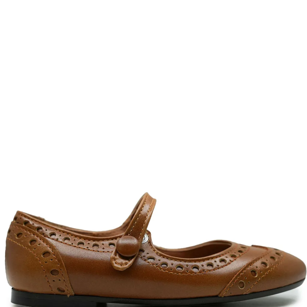 Papanatas Camel Leather Wingtip Mary Jane Sale