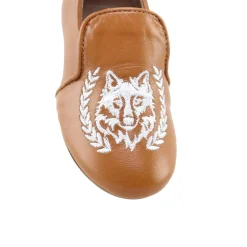 Papanatas Camel Wolf Embroidered Smoking Loafer Online