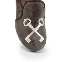 Papanatas Coco Velvet Key Embroidered Smoking Loafer New