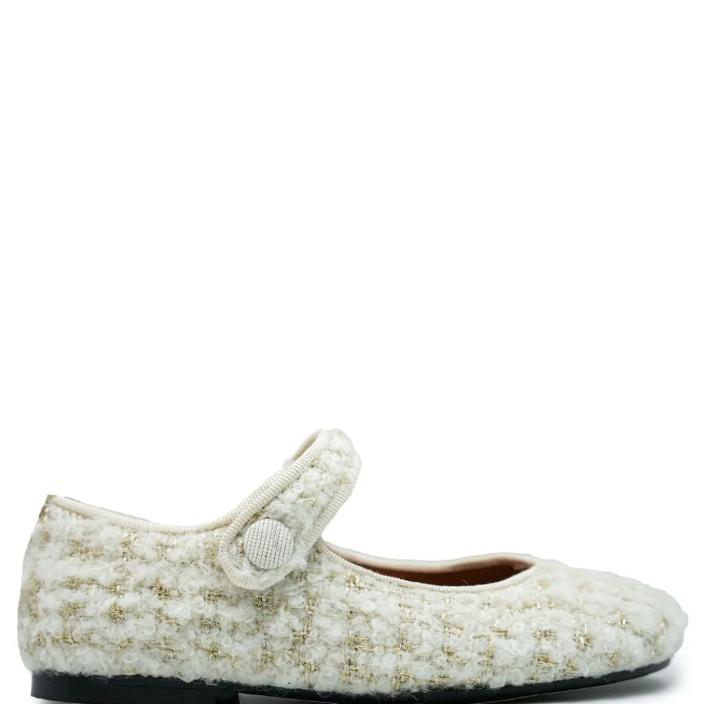Papanatas Cream Tweed Mary Jane Fashion