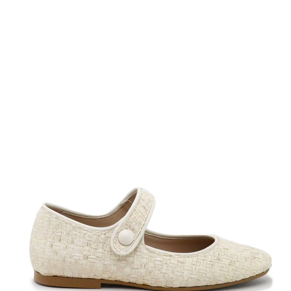 Papanatas Cream Wicker Pointed Mary Jane Discount
