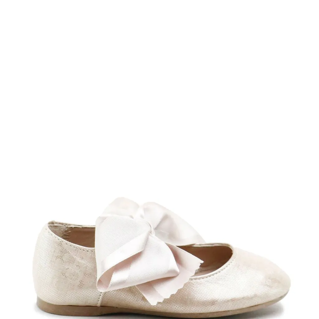 Papanatas Gold Flower Shimmer Bow Mary Jane Outlet