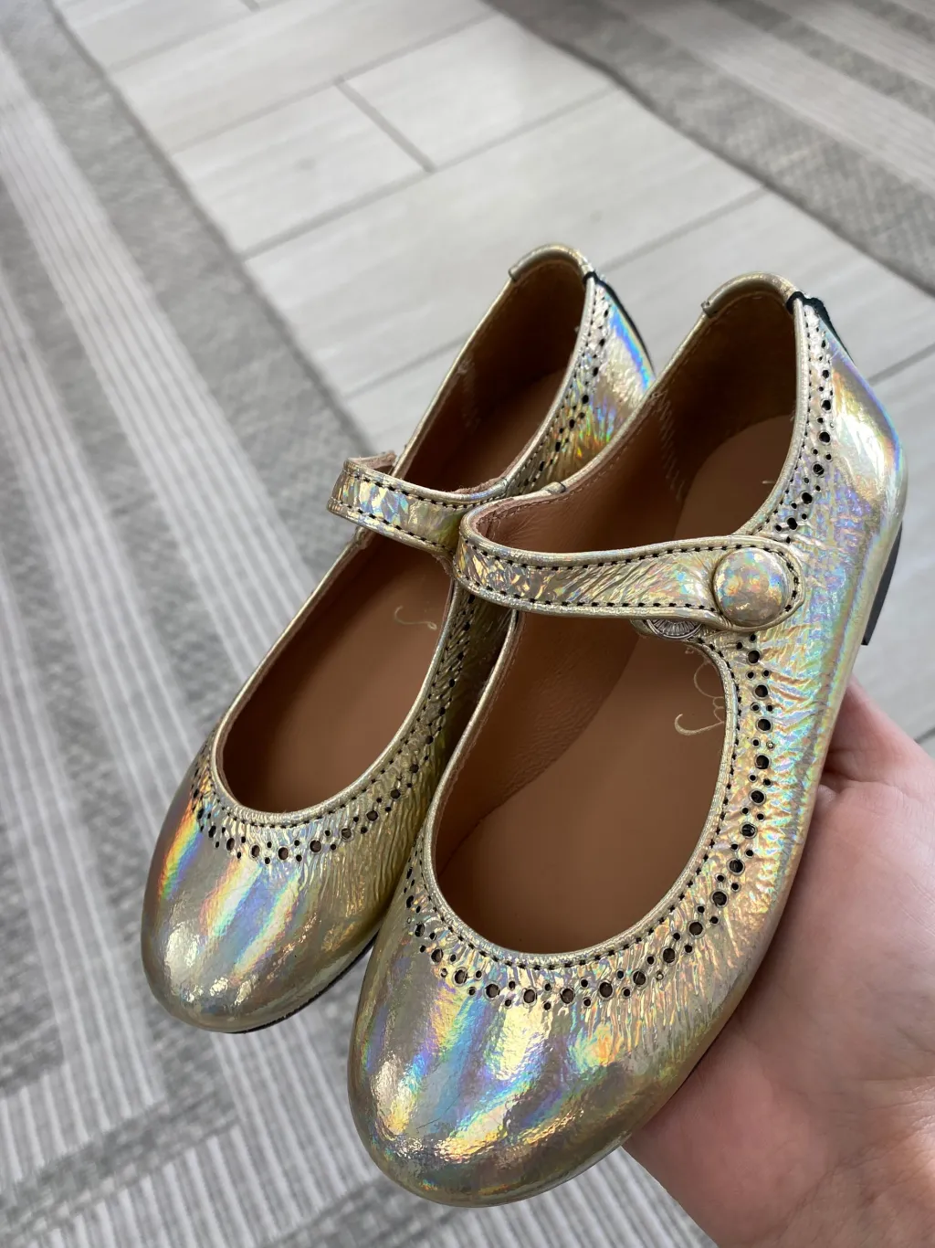 Papanatas Gold Iridescent Mary Jane Online
