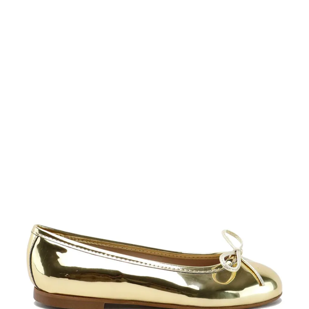 Papanatas Gold Mirror Ballet Flat New