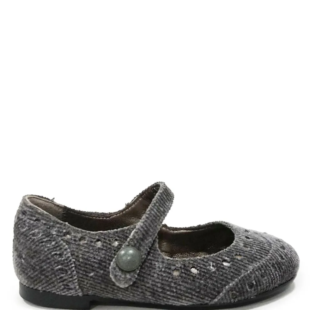 Papanatas Gray Corduroy Wingtip Mary Jane Hot