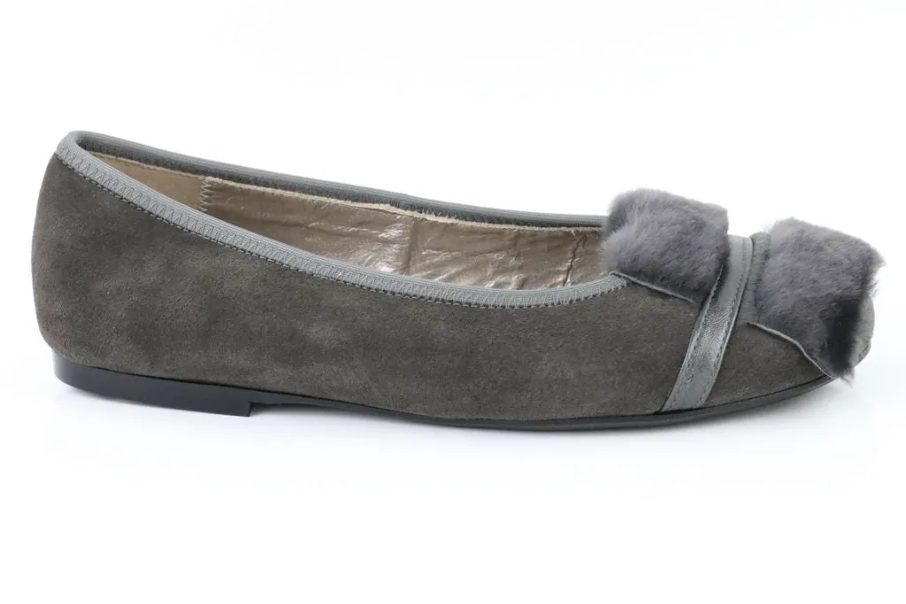 Papanatas Gray Suede Ballet Clearance