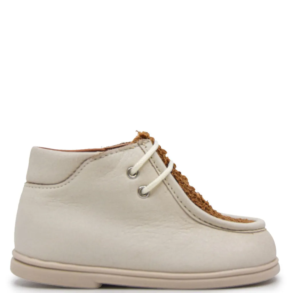 Papanatas Ivory and Camel Shearling Baby Bootie Sale