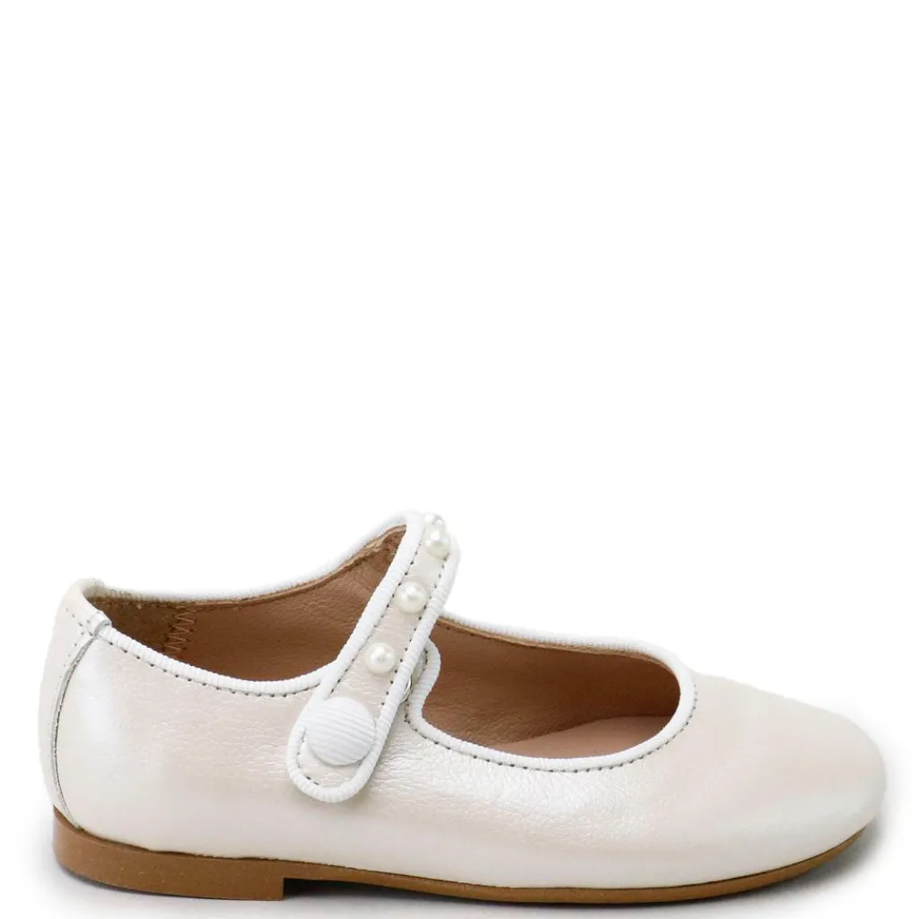 Papanatas Ivory Pebbled Pearl Mary Jane Clearance
