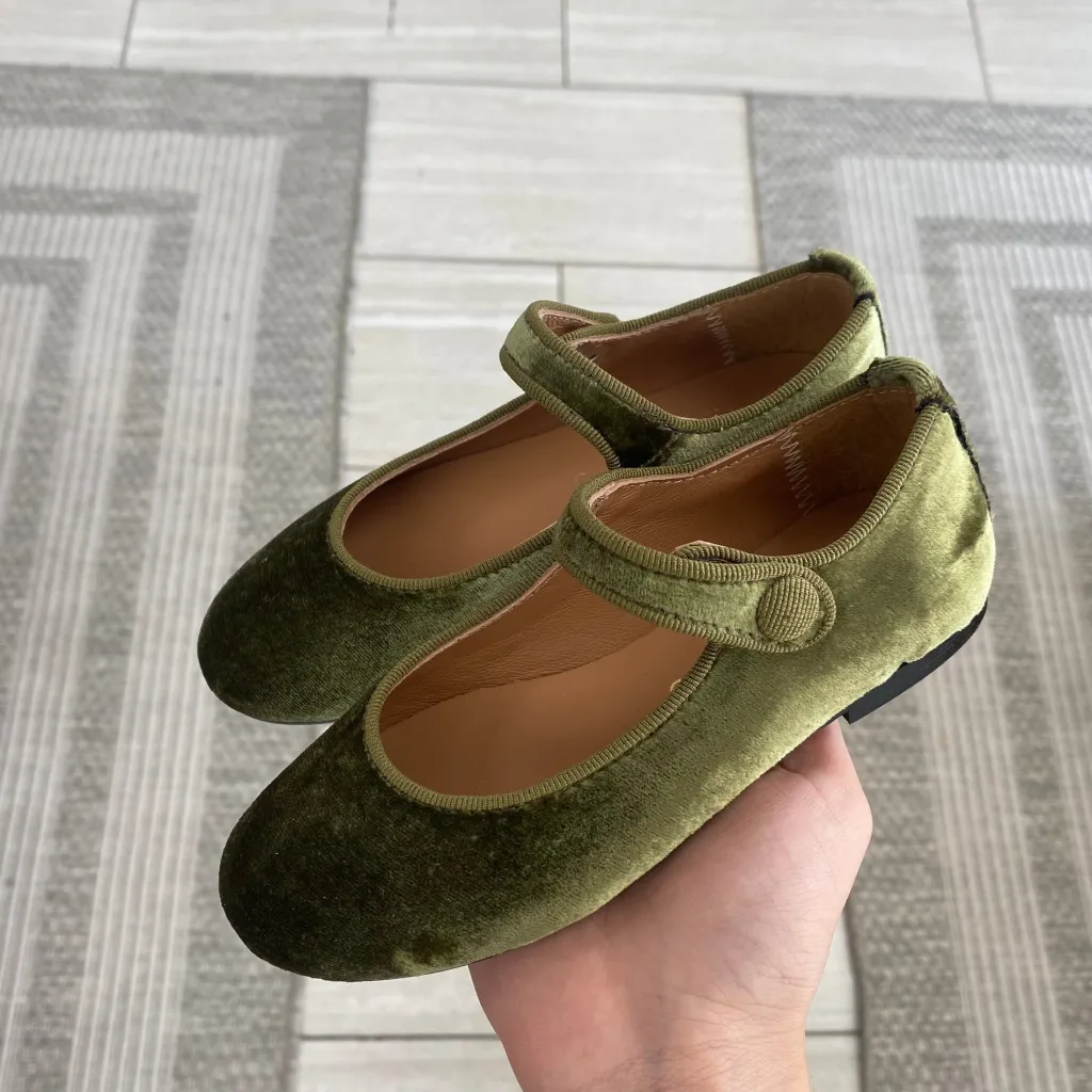 Papanatas Khaki Velvet Mary Jane Online