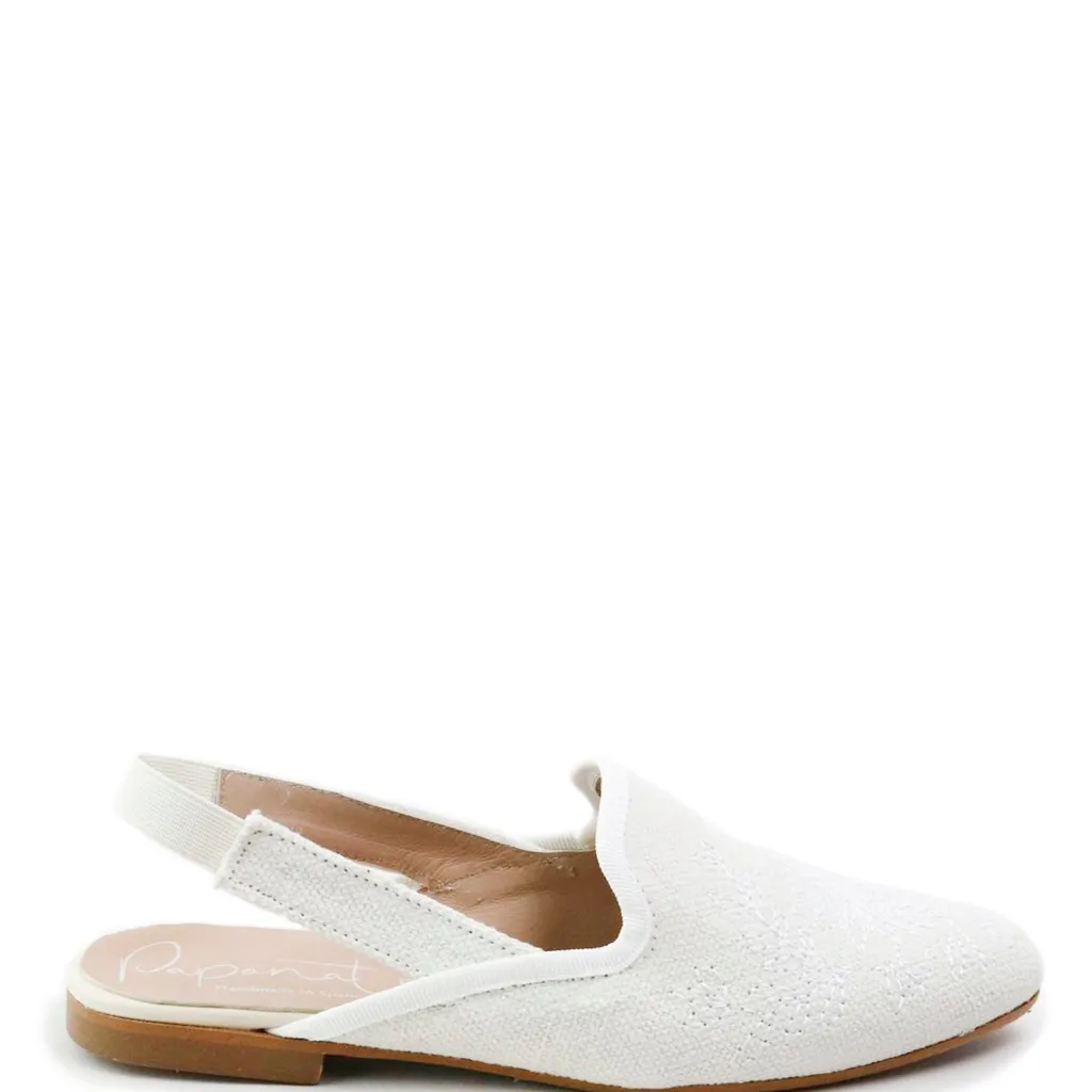 Papanatas Linen Embroidered Pointed Slingback Online
