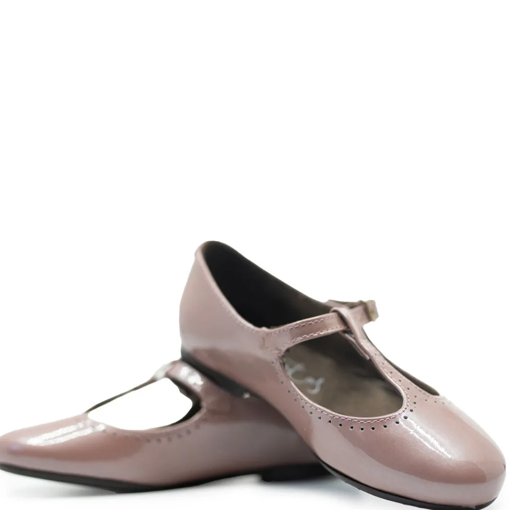 Papanatas Mauve Patent T Strap Mary Jane Fashion