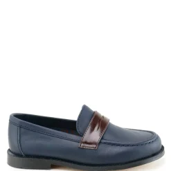 Papanatas Navy and Brown Penny Loafer Sale