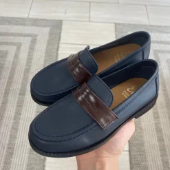 Papanatas Navy and Brown Penny Loafer Sale