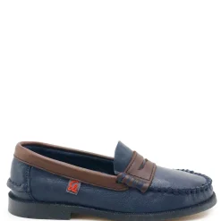 Papanatas Navy and Brown Penny Loafer New