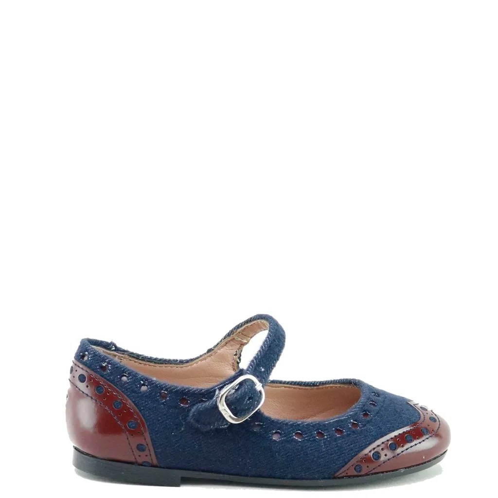 Papanatas Navy and Burgundy Wingtip Mary Jane Online