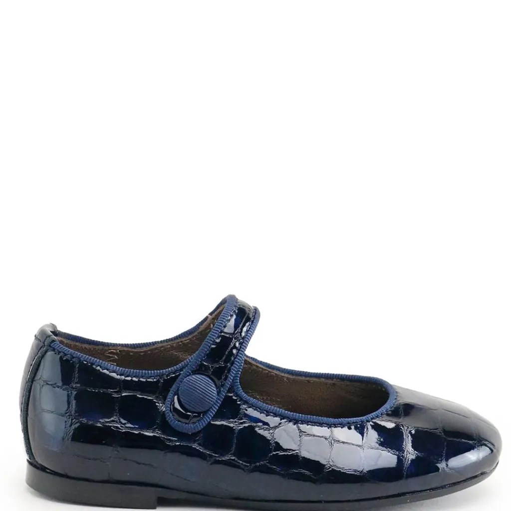 Papanatas Navy Croc Patent Mary Jane Clearance