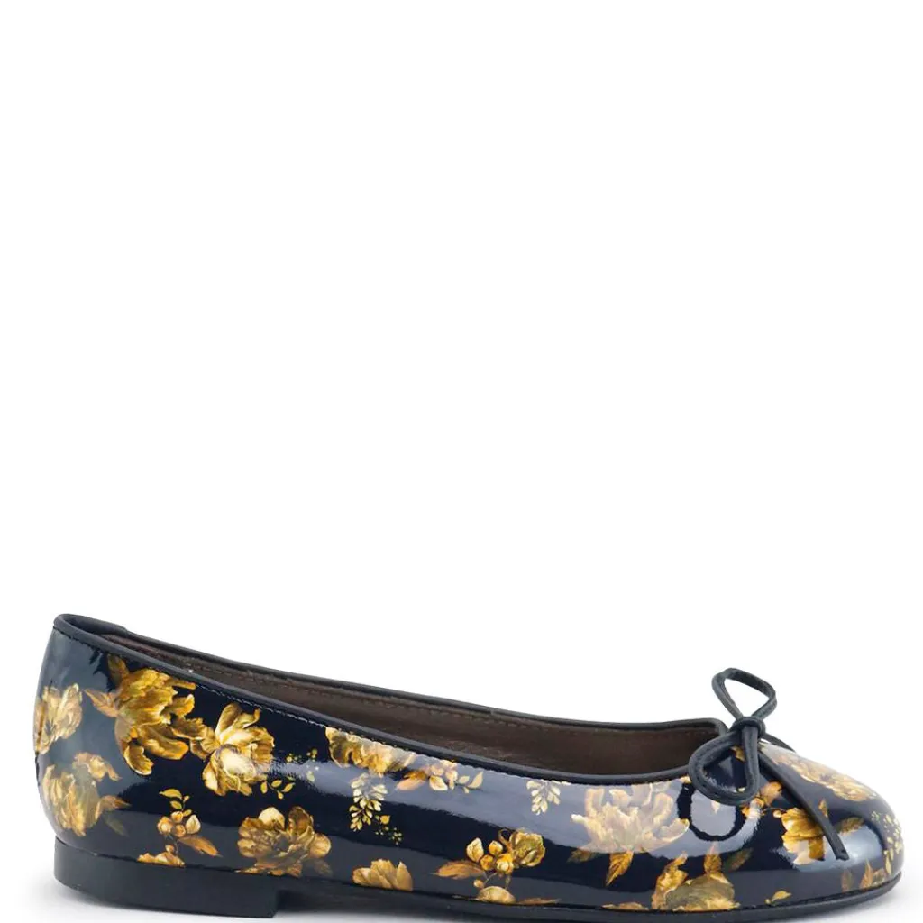 Papanatas Navy Flowers Ballet Flat Fashion