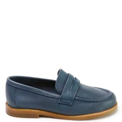 Papanatas Navy Leather Penny Loafer Sale