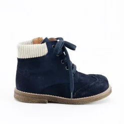 Papanatas Navy Suede Wingtip Bootie New