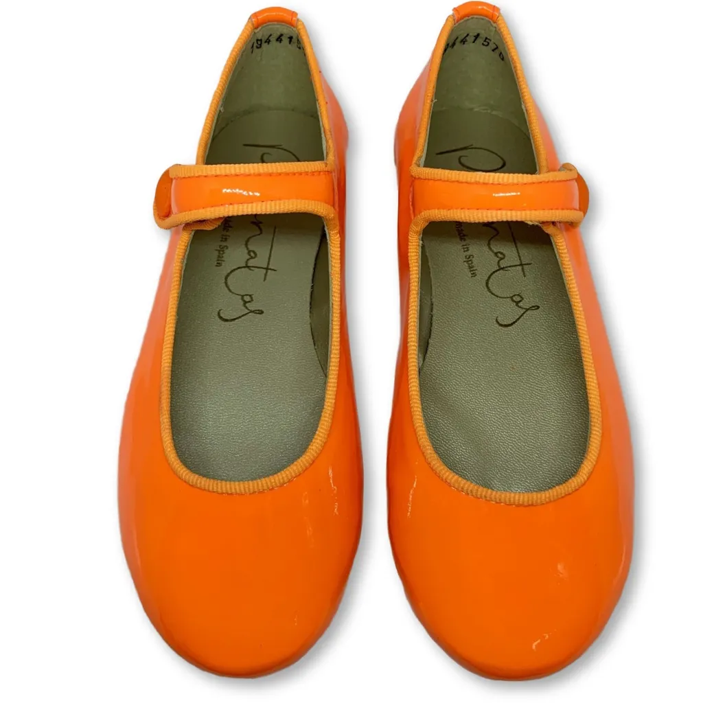 Papanatas Neon Orange Patent Mary Jane New