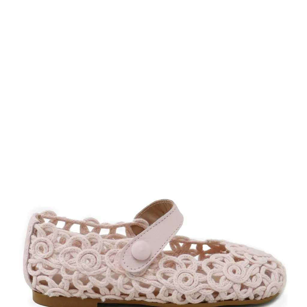 Papanatas Pale Pink Open Floral Mary Jane New