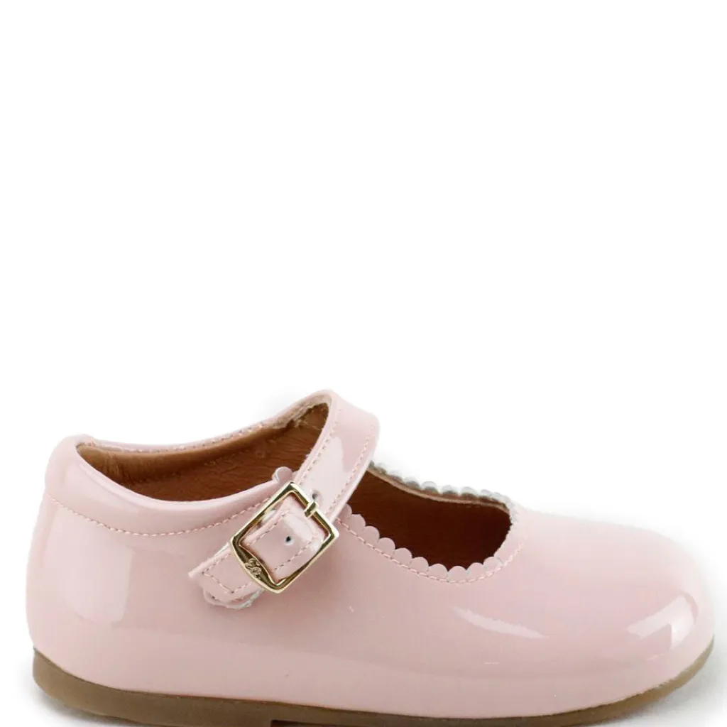 Papanatas Pink Patent Scalloped Baby Shoe Discount