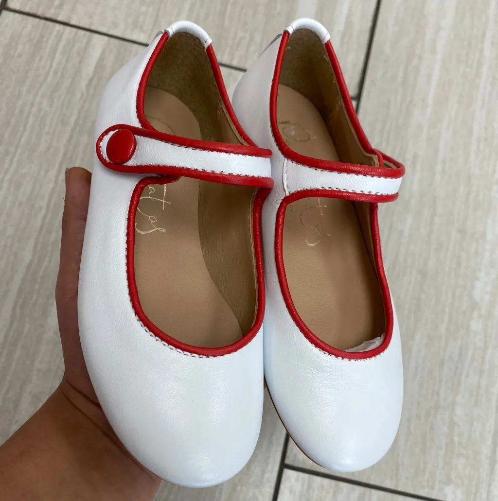 Papanatas Red and White Piping Mary Jane New