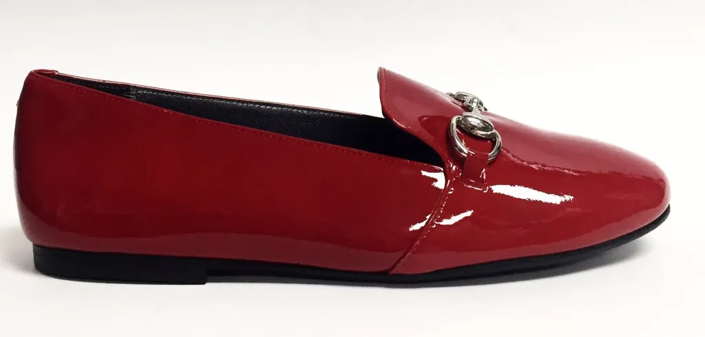Papanatas Red Patent Buckle Smoking Slipper Discount